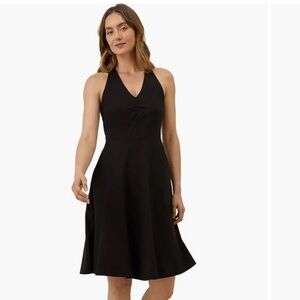 Pact Black Midi Halter Fit & Flare Dress with Pockets